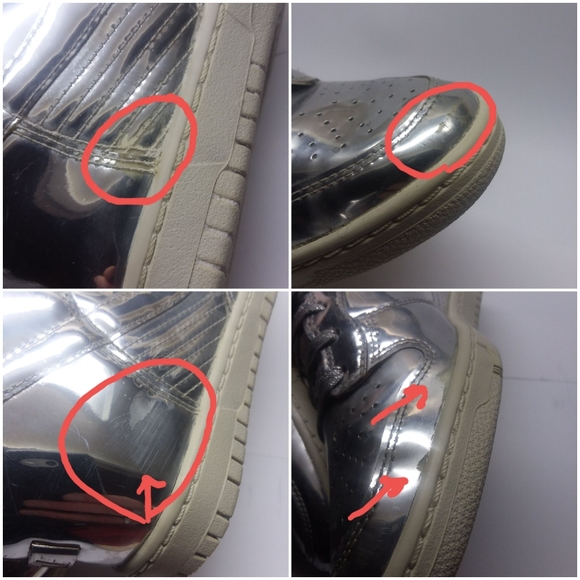 Nike Sky Hi Dunk Wedges Sz 7 Liquid Silver - Picture 8 of 8